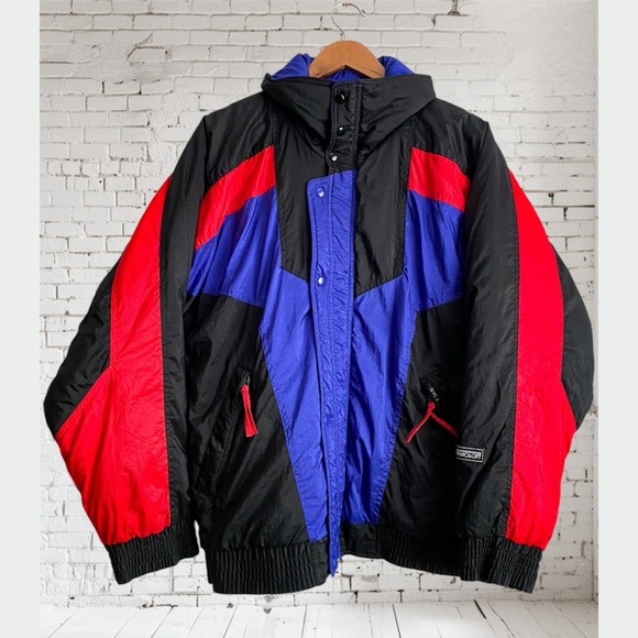 SKI Vintage Retro 90s 80s Windbreaker Winter Jacket Thermoloft Outdoor Puffer M - Picture 1 of 9